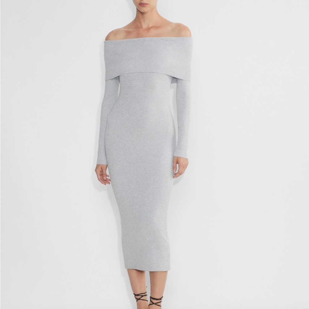 Aritzia Wilfred Light Gray Long Sleeve Dress Size XS